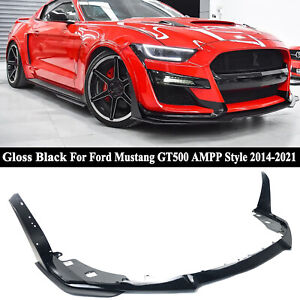 For Ford Mustang 2014-2021 GT500 AMPP Front Bumper Lip &Corner Winglet Splitter