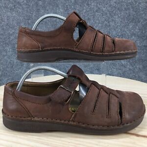 Birkenstock Sandals Mens 44 Fisherman Shoes Brown Leather Closed Top Comfort Low