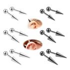 3 Pairs/Set Stainless Steel Stud Earrings Spike Cartilage Tragus Helix Piercings