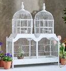 New ListingVTG Victorian Cathedral Bird Cage Wooden & Wire White Double Dome Birdhouse