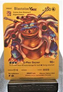 Pokemon Blastoise VMAX 350 HP Gold Foil Fan Art Card