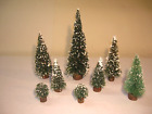 Vintage Christmas Bottle Brush Tree Ornament Lot Wood Base !!