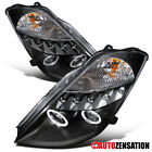 Fit 2003 2004 2005 350Z Z33 Black LED Halo Projector Headlights Lamps Left+Right