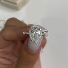 14k White Gold Engagement Ring 2.85 Carat IGI GIA Lab Created Pear Cut Diamond