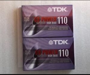 New ListingTDK CD Power 2 110 Minutes High Bias Type II Blank Cassette Tapes