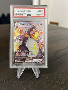 PSA 10 GEM MINT Charizard VMax Shining Fates SV107/SV122  Pokemon Card (2)