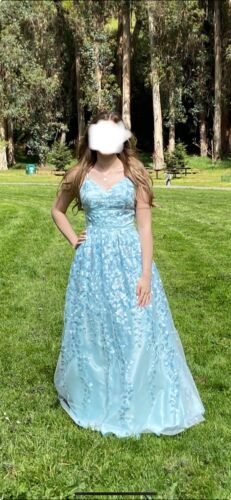 Prom Dress  Size 0  By Cachet Floor Length Light Blue