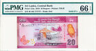 New ListingCentral Bank Sri Lanka  20 Rupees 2010 Solid S/No 777777 PMG  66EPQ