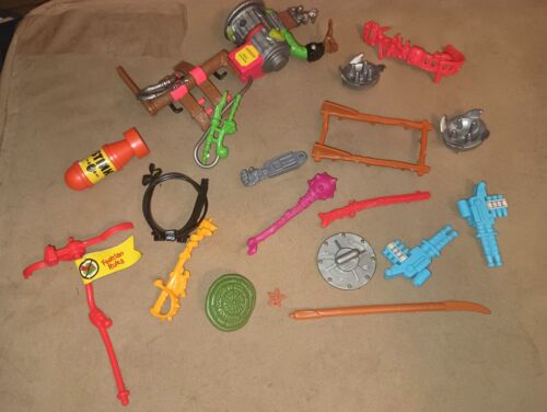 Vintage 80-90s Teenage Mutant Ninja Turtles TMNT Parts Accessories Weapons LOT