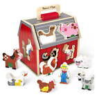 Melissa & Doug Wooden Take-Along Sorting Barn Toy with Flip-Up Roof