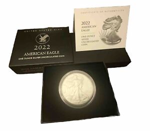 New Listing2022-W Burnished Uncirculated American Silver Eagle Coin OGP/COA