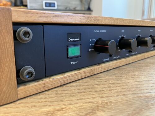 Sansui CA-F1 Stereo Preamplifier pre amp with original wood case & rack adapters