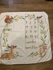 BABY MILESTONE BLANKET MAT PHOTOGRAPHY PHOTO PROP MONTHLY GROWTH WOODLAND ANIMAL