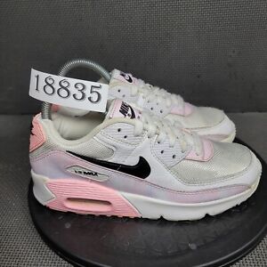 Nike Air Max 90 LTR Shoes Womens Sz 6 White Pink Low Top Sneakers Trainers