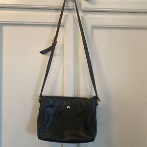 Vintage Etienne Aigner Black Leather Shoulder Bag Crossbody Purse Pocketbook