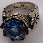 King Baby Studio 925 Silver Ring  Blue Stones Gorgeous Size 9  004-038