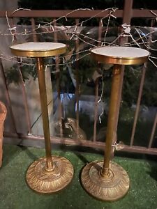 Art deco Gilded flower pedestal/ Brass plant stand Antique Table Stand