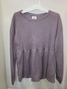 NWT Target Knox Rose Purple Hazy Lilac Knit Baby Doll Sweater Women's Size Small