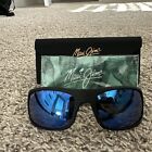 New Maui Jim PEAHI MJ202-2M Sunglasses Matte Black Blue Hawaii Polarized