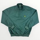 Masters Collection Mens XL Windbreaker Jacket Snap Pullover Green Golf Pockets
