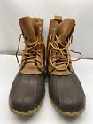LL Bean Men's Brown Leather Lace Up Insulated Ankle Duck Boots Size 11 M NICE