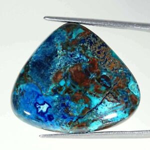 37.50Cts Natural Azurite Pear Cabochon Loose Gemstone 29x25x6mm