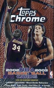 2002-03 Topps Chrome Basketball Factory Sealed Hobby Box (Black Refractors!)