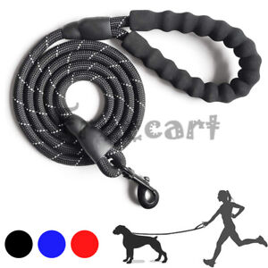 5FT Dog Leash Large Pet Rope Heavy Duty Reflective Nylon Lead with Padded Handle