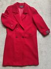 Vintage Donnybrook Red Wool Double Breasted Long Trench Peacoat~Size 14P~NWT!!