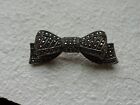 VINTAGE JUDITH JACK STERLING SILVER AND MARCASITE BOW BROOCH PIN  15.2 grams