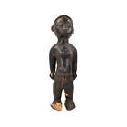 Ejagham Ekoi Standing Wood Figure with Leather Nigeria