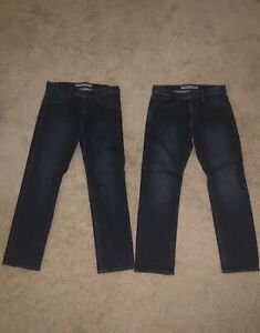 2 Pairs Express Mens Jeans Slim Fit 32x30