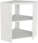 Stackable Closet Organizer 3-Shelves Storage Laminate Corner Unit White Finish