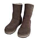 Sorel Boots Women 8 Waterproof Glacy Taupe Faux Fur Leather Winter Snow Pull On