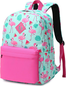 Flamingo School Backpack for Teens Girls, Womens College Bookbags Kids School