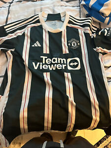New Adidas Manchester United 23/24 Long Sleeve Away Long Sleeve Jersey Sz Large
