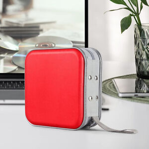 Disc CD Case Holder Red CD Holder Storage Case Portable CD Storage for Car Home