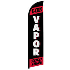E-Cig Vapor Sold Here Full Curve Windless Swooper Flag Smoke Shop RED