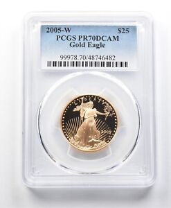 2005-W $25 American Gold Eagle 1/2 Oz Gold PR70 DCAM PCGS *8566