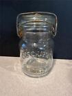 Mrs Chapins Mayonaise Vintage Pint Glass Jar with Wire Bail C 1920's