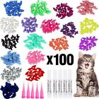 VICTHY 100pcs Cat Nail Caps, Colorful Pet Cat Soft Claws Nail Covers for Cat ...