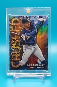 2023 Topps Chrome JULIO RODRIGUEZ Crushed Case Hit Refractor SSP C-2 Mariners