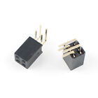 10Pcs 2.54mm Pitch 2x2 Pin 4 Pin Female Double Row Right Angle Pin Header Strip