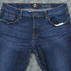 7 for all Mankind Jeans Mens 36x33* Blue Luxe Sport The Straight Stretch Solid