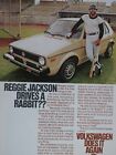 Reggie Jackson 1978 Volkswagen Rabbit L Vintage Tan Original Print Ad 8.5 x 11