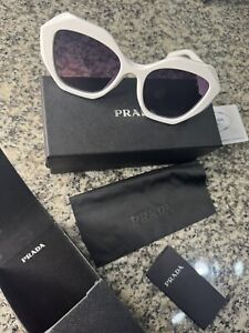 PRADA PR 16WS 142130 White Grey Gradient Women's 53 mm Sunglasses