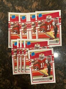 Lot of (10) Brandon Aiyuk 2020 Donruss #319 Rated Rookie SP RC 49ers Mint Lot