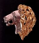 Gold & Silver Tone Lion Head Vintage Brooch Jewelry Lot C