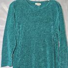 Women's Vintage Yarnworks Cable Knit Sweater Teal size 1X