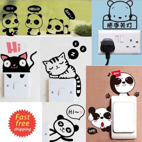 1PC Switch Sticker Decal Cute Panda Wall Window Sticker Home Decor Accessories
